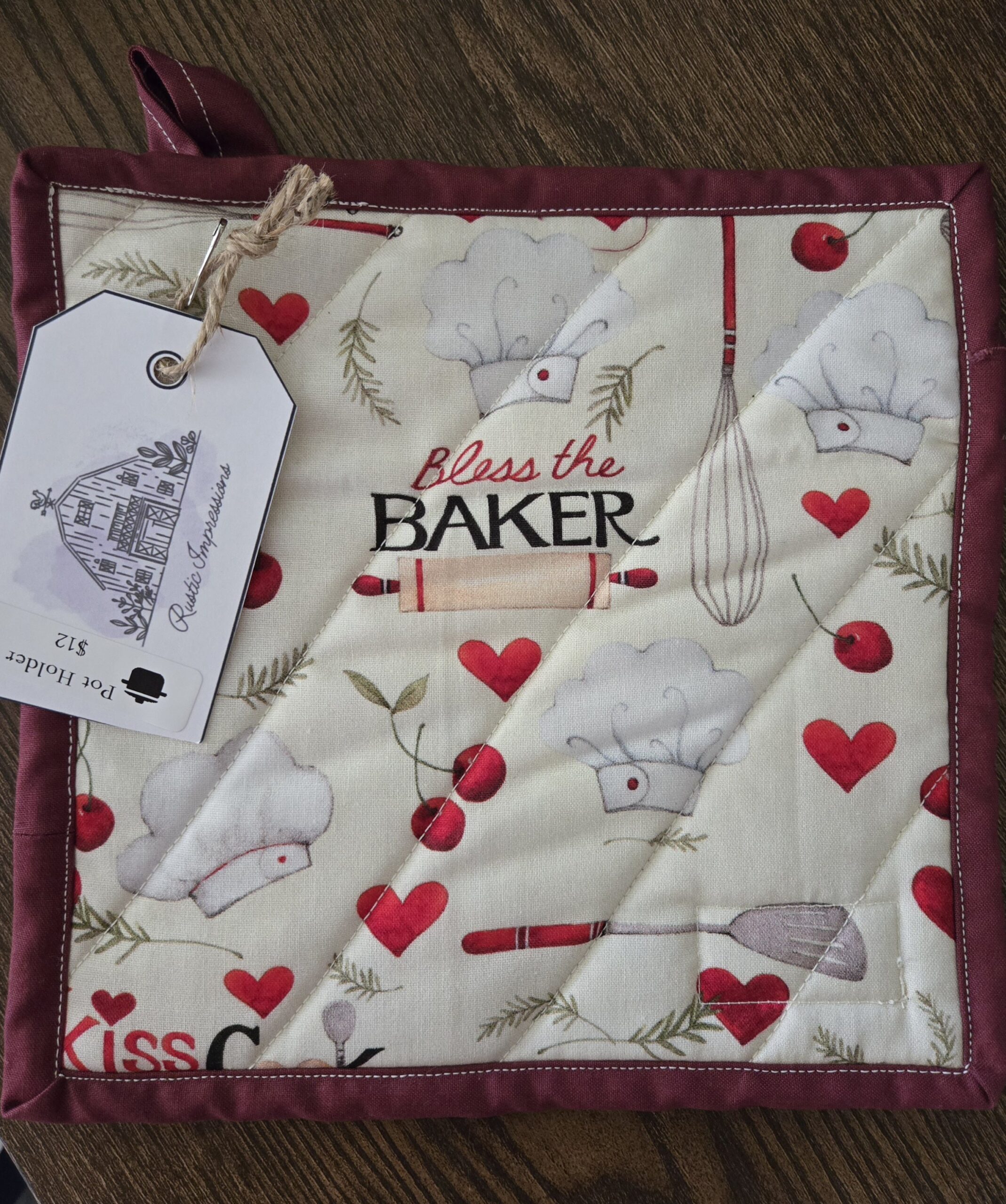 Pot Holder - Kiss the Cook