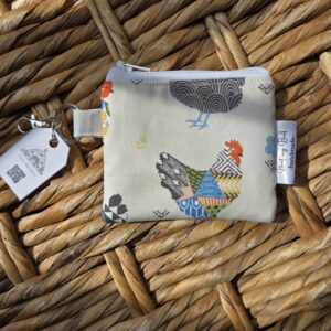 Floral Chicken Keychain Wallet