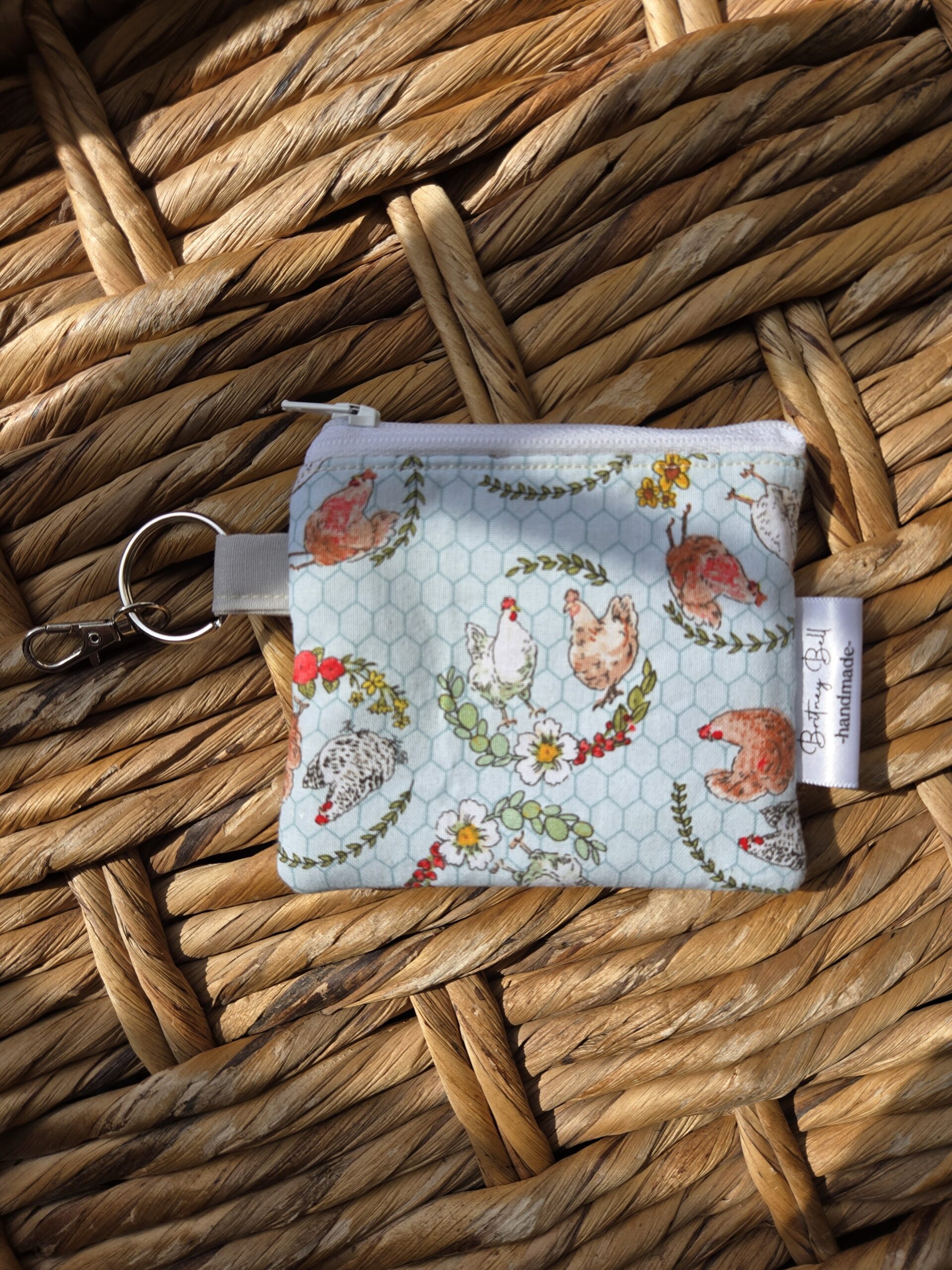 Springtime Chickens Keychain Wallet