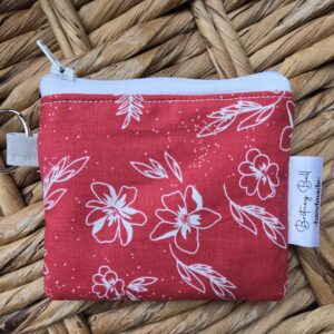 Red Floral Keychain Wallet