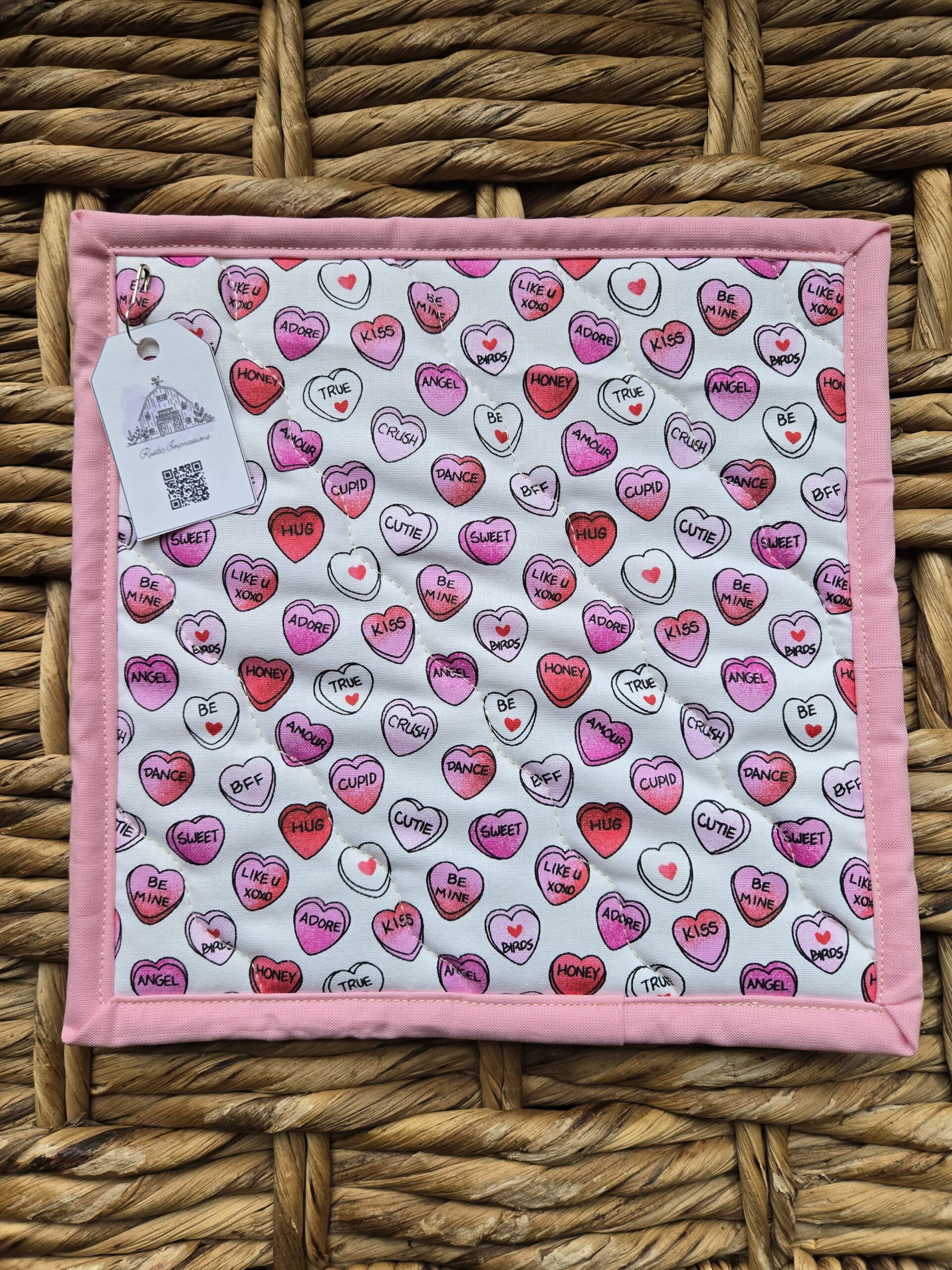 Candy Hearts Potholder