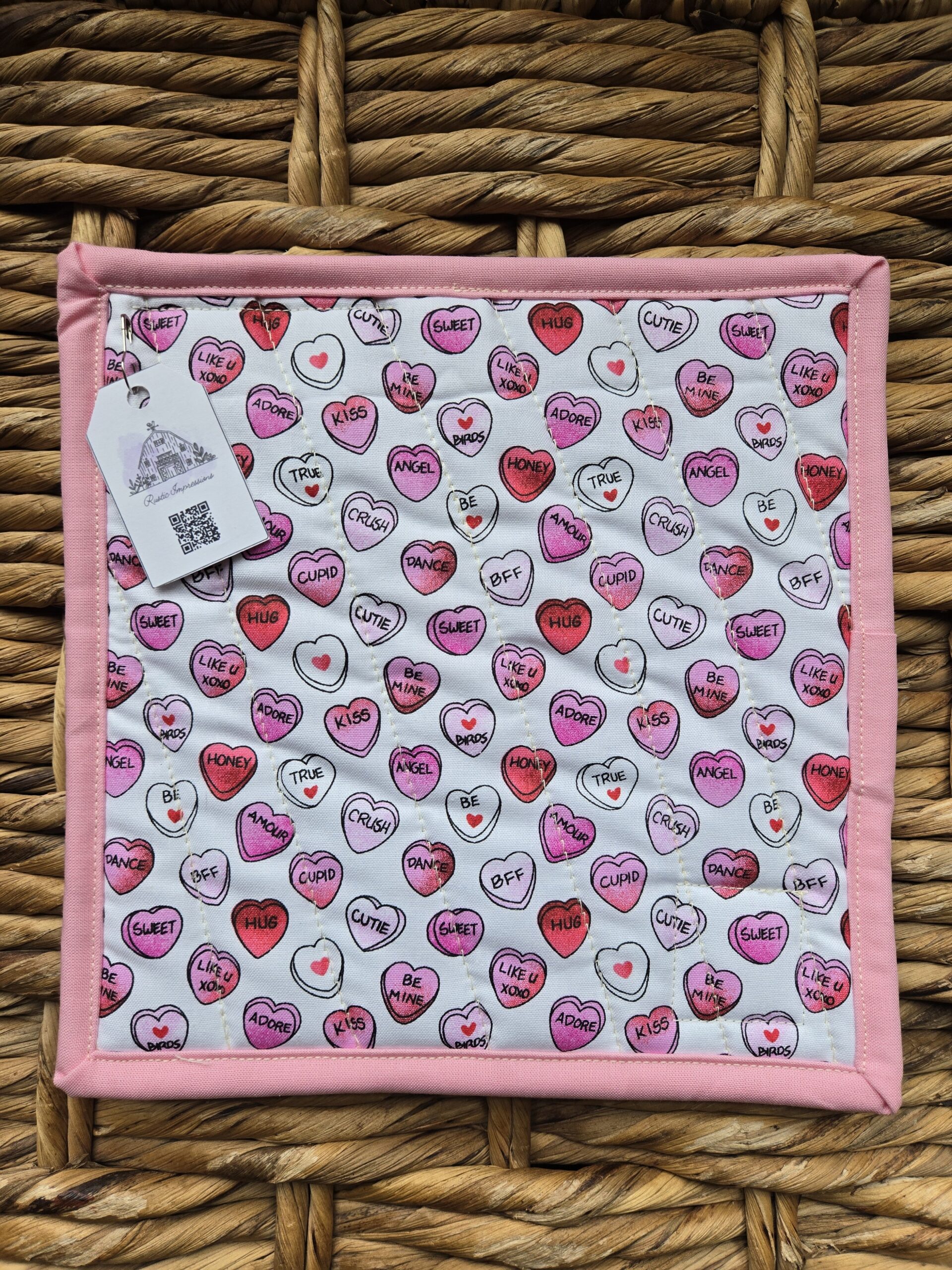 Candy Hearts Potholder