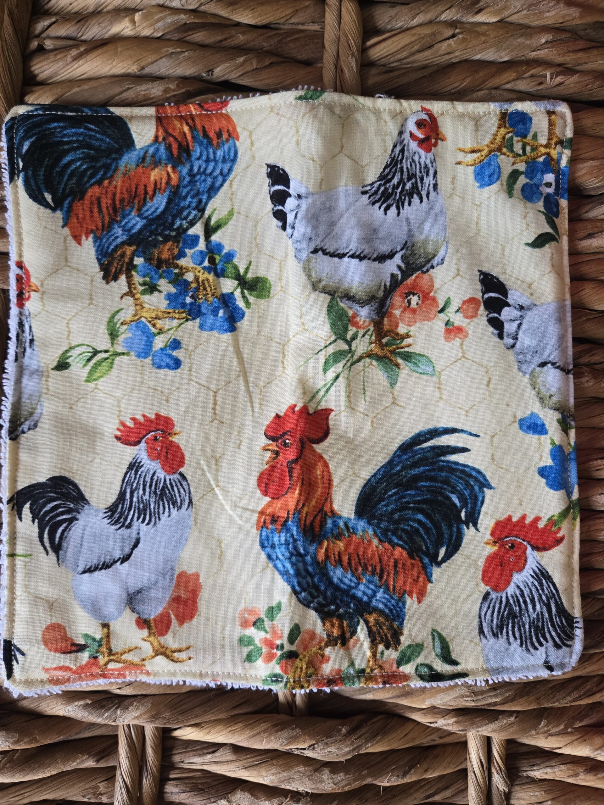 Dish Cloth - Floral Chicken